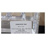 Brightroom Bamboo Jewelry Organizer Tray and Clear Acrylic Countertop Tray Set