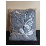 Unopened Gray Plush Bathrobe with Ribbon Tie in Orig Pkg