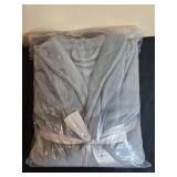 Unopened Gray Plush Bathrobe with Ribbon Tie in Orig Pkg