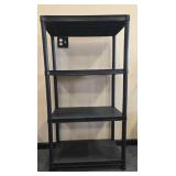 Black 4-Shelf Plastic Storage Rack 53 x 28 x 15 Inches
