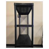 Black 4-Shelf Plastic Storage Rack 53 x 28 x 15 Inches