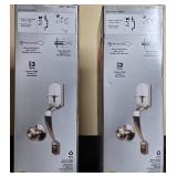 Lot of 2 Defiant Castle Satin Nickel Entry Door Handle Sets in Orig Pkg