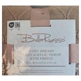Bella Russo Ivory Dreams Solid Acrylic Throw with Fringe 50 x 60 in in Orig Pkg