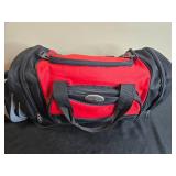Belle Russo Red and Black Duffel Bag with Side Compartment
