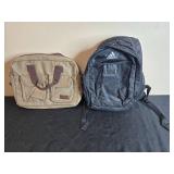 Adidas Black Backpack and B.T. Russo Tan Shoulder Bag Set