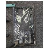 Mixed Household and Outdoor Lot with Yoga Mat, Rake, Umbrellas, Plant Pot, and Mercedes-Benz License Frame