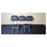 Set of Black Automotive Headrests with Chrome Posts