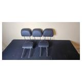 Set of Black Automotive Headrests with Chrome Posts