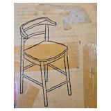 Threshold Studio McGee Kaysville Curved Back Wood Counter Stool Black in Orig Box