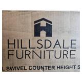 Hillsdale Furniture Jennings Metal Swivel Counter Stool with Wood Seat in Orig Box