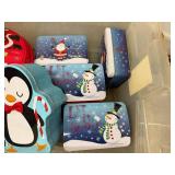 Holiday and Winter Themed Tin Collection with Metal Cookware and Plastic Container
