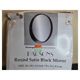 Parsons Round Satin Black Mirror 28 Inch by The Tangerine Mirror Company
