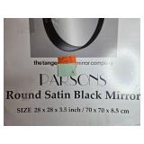 Parsons Round Satin Black Mirror 28 Inch by The Tangerine Mirror Company