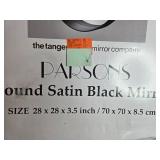 Parsons Round Satin Black Mirror 28 Inch by The Tangerine Mirror Company