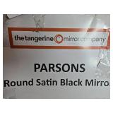 Parsons Round Satin Black Mirror 28 Inch by The Tangerine Mirror Company