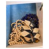 Large Vintage Costume Jewelry Collection with Jewelry Box and Assorted Accessories
