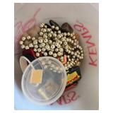 Large Vintage Costume Jewelry Collection with Jewelry Box and Assorted Accessories