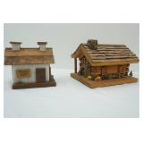 2 wood cabins