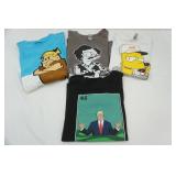 (4ct) Novelty T-Shirts: Trump, Bart Simpson, Barney Rubble, Simpsons