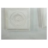 50ct White MDF Rosettes 7/8"x 2.5" (includes grey bin)