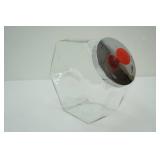 Vintage Glass Penny Jar with Chrome Lid