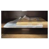 Wood and Glass Display Cabinet with Double Doors and Removable Leg base