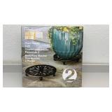 Inside Outside Garden Steel Plant Caddy 2 Pack with Casters