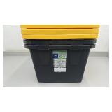 Set of 3 Greenmade 27 Gallon Professional Grade Storage Box with Snap-Tight Lid