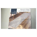 Off the Loom Beige Runner Rug 2 ft x 7 ft Soft and Durable