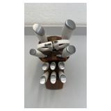 -Cangshan White Handle 12-Piece Knife Block Set with Scissors and Sharpener - used condition