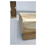 Vision Home Set of 2 Acacia Wood Floating Shelves - small chip in corner