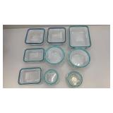 Set of 9 Snapware Glass Food Storage Containers with Airtight Lids