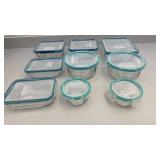 Set of 9 Snapware Glass Food Storage Containers with Airtight Lids