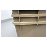 Set of 3 IRIS 44 Qt WeatherPro Storage Bins with Latching Lids - 2 bins missing *1* latch - lids still secure