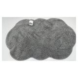 Charcoal Gray Cotton Scallop Bathmat 24x36 Inch