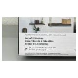 Vision Home Set of 2 Acacia Floating Shelves 24 in