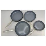 GreenPan Nonstick Cookware Set with Lids - 7 Pieces - used condition