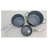 GreenPan Nonstick Cookware Set with Lids - 7 Pieces - used condition