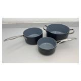 GreenPan Nonstick Cookware Set with Lids - 7 Pieces - used condition