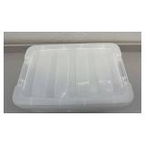 Set of 4 Clear Plastic Storage Bins with Latching Lids