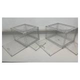 2 Collapsible Clear Storage Bins and Organizers 12.4in x 12.4in x 14.9in - not in box