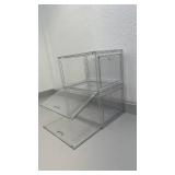 2 Collapsible Clear Storage Bins and Organizers 12.4in x 12.4in x 14.9in - not in box