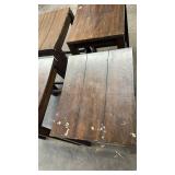 Wooden Pub Height Table with 4 Stools and Metal Frame - used condition
