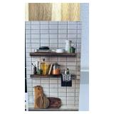 Set of 2 Vision Home Acacia Wood Floating Shelves