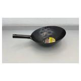 Winco Black Carbon Steel Round Bottom Wok 14 Inch