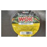 Winco Black Carbon Steel Round Bottom Wok 14 Inch
