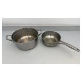 Calphalon Stainless Steel Cookware Set with Glass Lids - 5 Pots and Pans - used condition