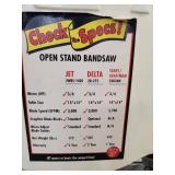 JET JWBS-14OS 3/4 HP Woodworking Bandsaw with Open Stand