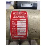 Lot of Bench Grinders, Buffers, and Pulley Parts on Rolling Cabinet