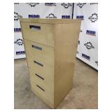 5-Drawer Metal Filing Cabinet with Assorted Tools and Leatherworking Supplies